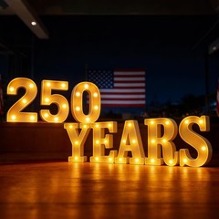 250th Anniversary Decorations – LED Sign Lights, Battery Powered, 4th of July Ho