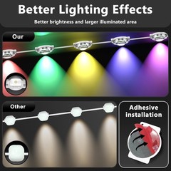 300FT Outdoor Lights with App/Remote Control Eaves Light, DIY LED Scenes Modes