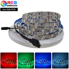 DC 12V 5050 60leds/m RGB led strip 6mm width Energy-Saving Flexible Strip Light
