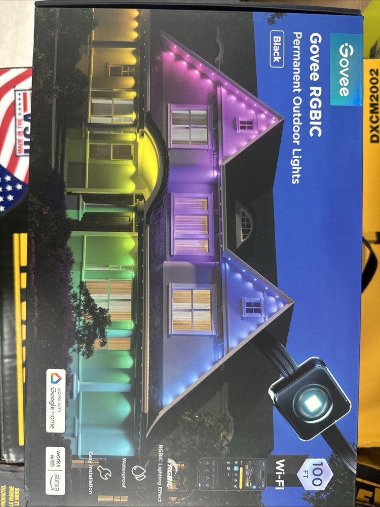 Govee (H705A) – 100′ (Wi-Fi) RGBIC Outdoor Permanent String Lights Kit (Black)