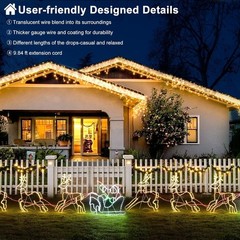 Bright 99ft 1216 LED String Lights – Warm White, 8 Modes, Energy Saving