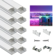 10-Pack 3.3FT Aluminum U Shape LED Channel with Milky White Cover – Easy Install