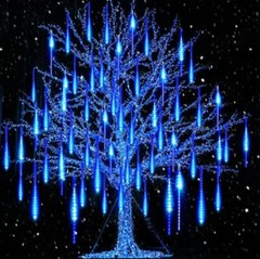 192 LED 8 Tubes Lights Meteor Shower Rain Tree String Light Garden Party Outdoor