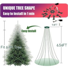 Christmas Tree Waterfall String Lights RGB Outdoor/Indoor Waterproof Smart Fairy