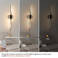 Daunton Plug In Wall Sconces Set Of 2 Modern Plug In Sconce Remote Dimmable Led