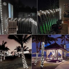 Led Solar Powered Rope Fairy String Strip Lights Waterproof For Outdoor Garden