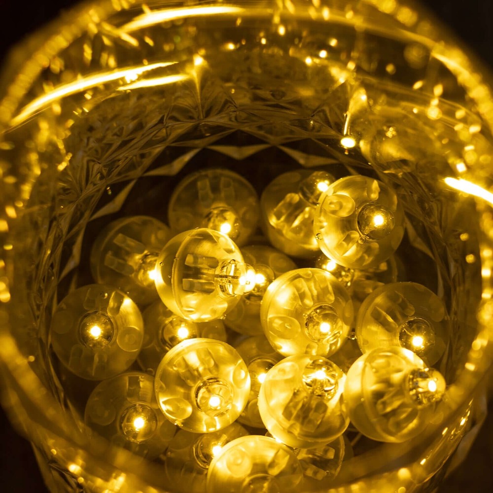 50 pcs 0.5″ wide LED Orbs Battery Operated Round Balloon Lights Wedding Party