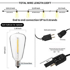 25-Light 50 ft. Indoor/Outdoor String Light with E12 2700K Warm White 20-Watts