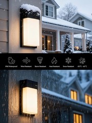 Outdoor Wall Lights 2 Pack, Smart LED RGBICWW Porch Lights Outdoor, Modern 15…