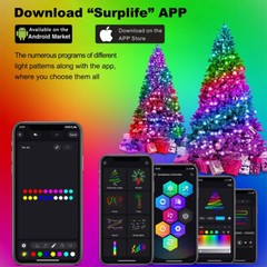 LED Christmas Tree String Lights Waterproof Waterfall Outdoor Home Decor Smart
