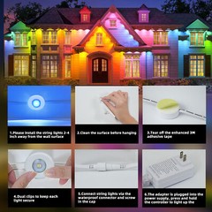 Permanent LED Outdoor Lights, RGB Outdoor Lights 150FT with 108 LED Eaves Lights