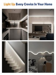 ETL Listed 50ft/15m 60W COB LED Strip Light 6500K White with Power supply