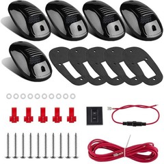 5X White LED Cab Lights Smoked Cab Roof Running Top Marker Light Compatible f…