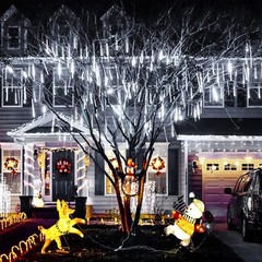 Meteor Shower Lights Rain Drop Snowfall Icicle String Lights for Xmas Tree