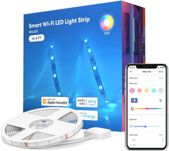 Smart LED Strip Lights, 16.4Ft Wifi Strip Work with Apple Homekit, Alexa, Google