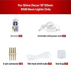 Shine Decor Controller with Remote, Power Supply for 10mm W x 20mm Multicolor