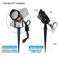 Outdoor Landscape Lights 7W 700LM,110V 120V LED Spot Lights,Waterproof Landsc…