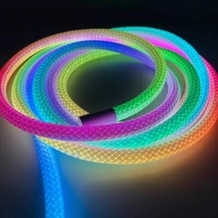 5V RGB IC 360 Degree Round Reticulate LED Neon Light Strip Waterproof Flexible