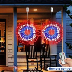2 Pack 250th Anniversary 4th of July Decorations – Waterproof LED Firework Light