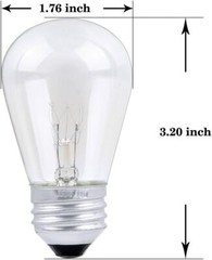 30 Pack S14 Outdoor String Light Bulbs Set 120V 11W Clear Outdoor Patio Vintage