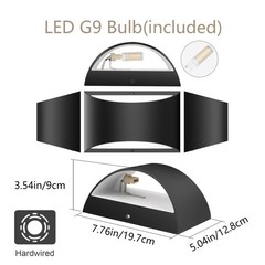Aipsun Black Modern Led Wall Sconce Indoor Wall Lights 1 Pack Hardwired Up And