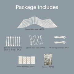 4-Pack LED Backlight Sheet 24V 36W 6000K White, 19.3X9.6 inches Each Unit, Di…