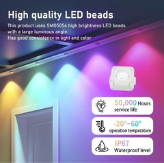 100FT 60 Leds Permanent Outdoor RGB Smart LED Eaves Lights for Wedding Party DIY