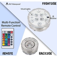 RGB Remote Controlled Submersible 10LED Light Color Changing Battery Operated