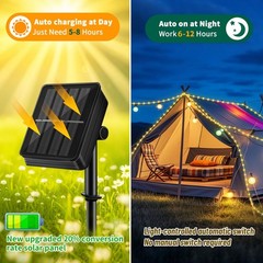 Solar Rope Light Waterproof IP65 39FT 100LEDs Outdoor LED Warm White 100 LED