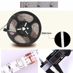 16FT Waterproof LED Strip Light 12V US Power Full Kit SMD 24 Key Remote RGB 3528