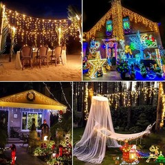 Bright 99ft 1216 LED String Lights – Warm White, 8 Modes, Energy Saving
