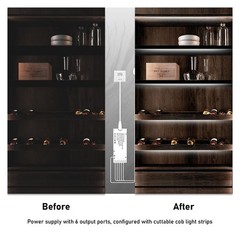 Under Cabinet COB Led Light Strip kit,16.4ft/5m Cuttable 3000K,Diffused Power…