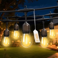Outdoor Safety String Lights 100FT Commercial Grade Low Voltage Strand 40 BULBS