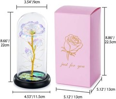 Eternal Forever Galaxy Rose Flower In Glass Dome LED Light Valentine’s Day Gift