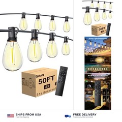 50FT Outdoor String Lights with 20+1 S11 LED Bulbs, Waterproof Dimmable Patio…