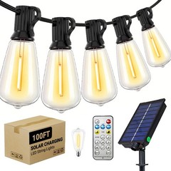 100FT Solar LED String Lights ST38 Waterproof Outdoor Patio Garden Yard Party