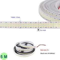 LED Strip Lights Cold White 6500K 16.4Ft Double Row 2835 SMD 2400Leds DC 12V