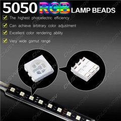 4X RGB 36-LED Lights Strip Car Interior Footwell Lamps Remote Control