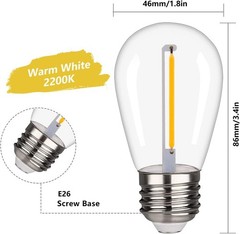 Waterproof S14 LED Light Bulbs Outdoor String Lights Replacement E26 Base 15Pack