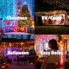 66 feet 200 LEDs Smart LED String Fairy Lights, Color-Changing LEDs, Music Sync