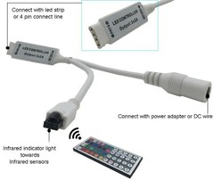 2835 RGB light waterproof 300LED 5/10M+2A/3A power+24key infrared controller