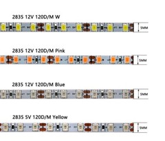 3mm 4mm 5mm Narrow Width LED Strip Light 2025 2835 168/120LEDs/M Rope Light 12V