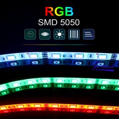 5050 RGB LED strip +Smart Home 5V~24V WiFi+IR 24Key Remote Music Controller Kit