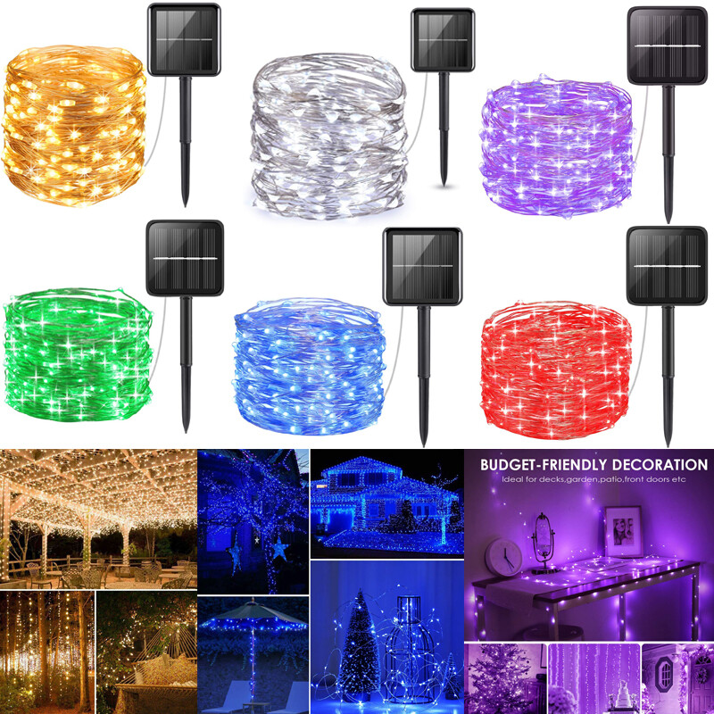 100-400 LED Solar Fairy Lights Xmas Garden Outdoor Party Decoration Christmas