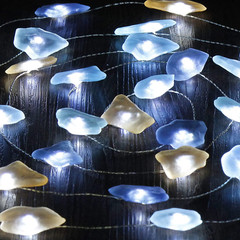 10Ft 40 LED String Light Sea Glass Festive Beach Themed Multi-Function Remote
