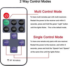2 Pack LED Light Strip Remote Control Mini RF Wireless LED Controller Single …