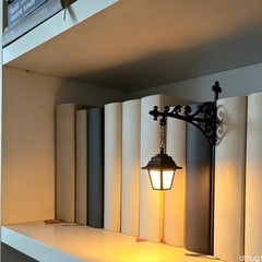 Mini Library Lantern Bookshelf Lamp Book Shelf Lighting Decor Night Light