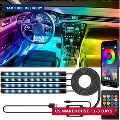 Car Interior Lights, 5V LED Strip Lights with USB Adapter, Ambient Car Lighting