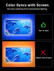 TV LED Backlight with Sensor, 14.7ft Cuttable RGB Lights That Change with TV