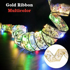 1/2/5/10M Christmas Tree Ribbon Fairy Lights, Indoor DIY Bows String Light Batte